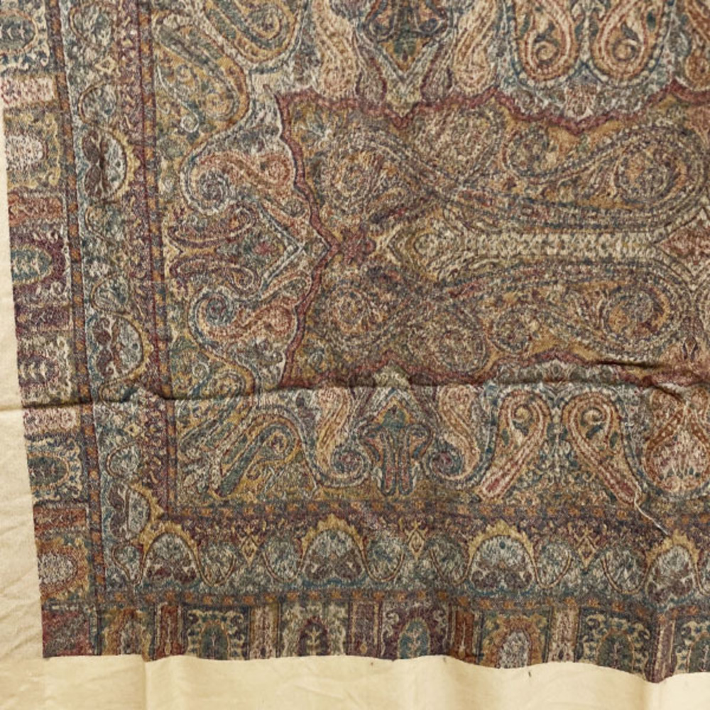 Christian Dior Paisley Large Shawl Multicolor Beige Scarf SS-13364 - Picture 6 of 9